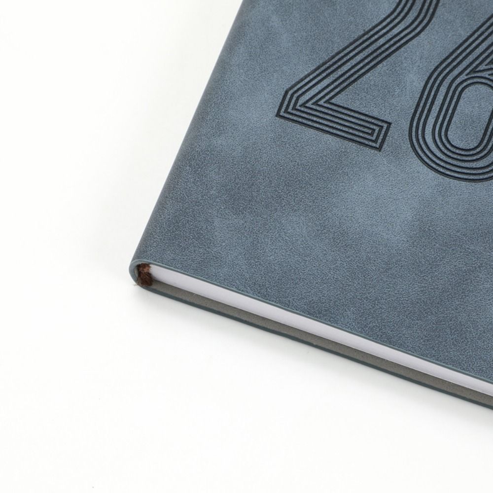 Leatherwork Plans - 2026年 365日効率化ノートブック 年間スケジュール テクスチャPU オフィスワークプランナー ソフトレザーカバー