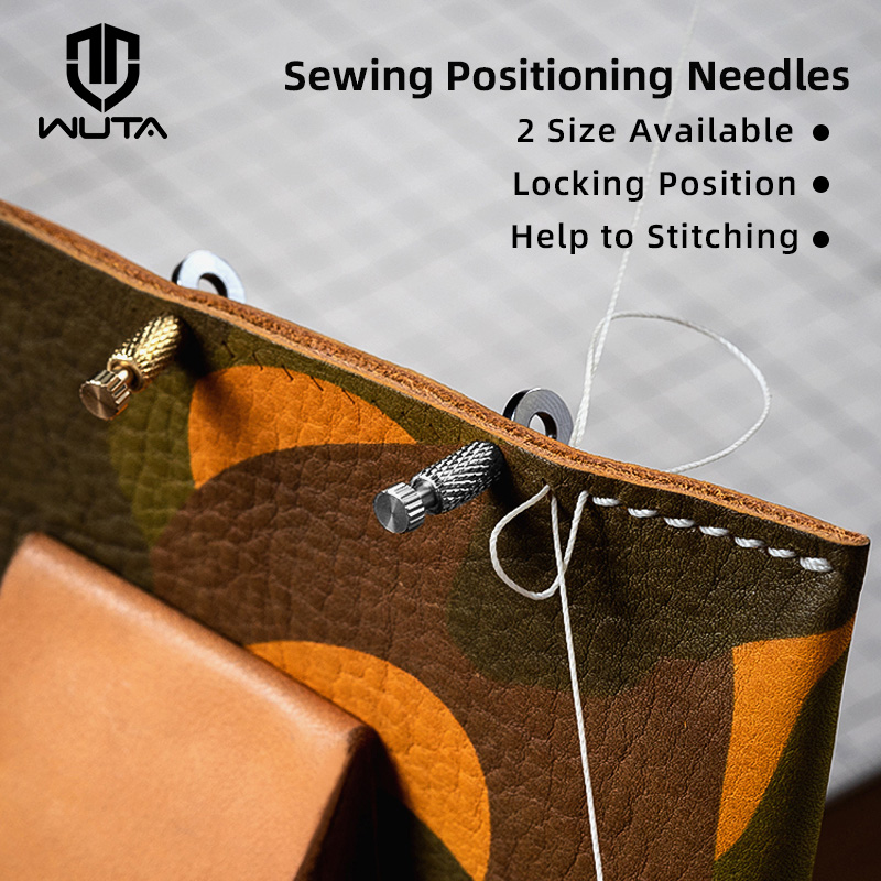 Leatherwork Needles - WUTA 2 個革縫合糸位置決め針手縫い位置特定ツールステッチ固定ツール DIY レザークラフトツール