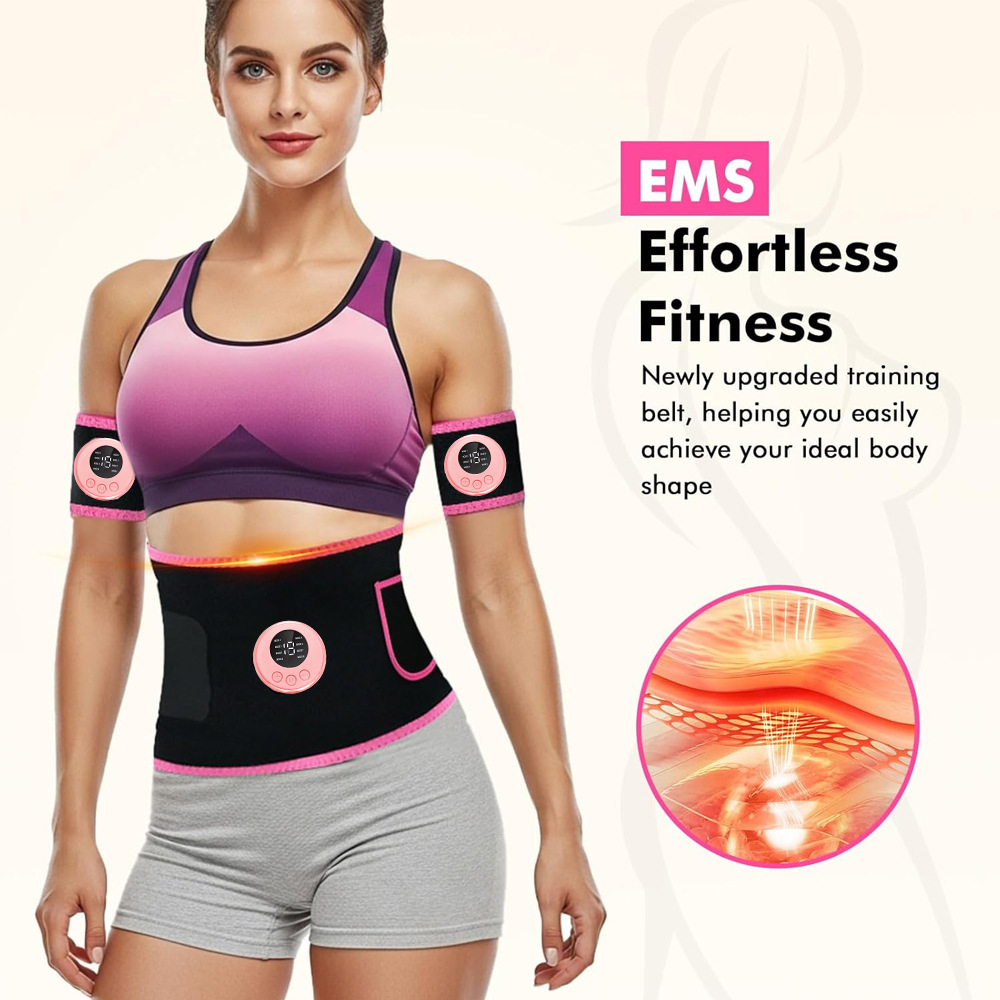 Leather Workout Belt - EMS 筋肉刺激装置 - 腹筋トレーナー 腹筋トーニングベルト トレーニング機器