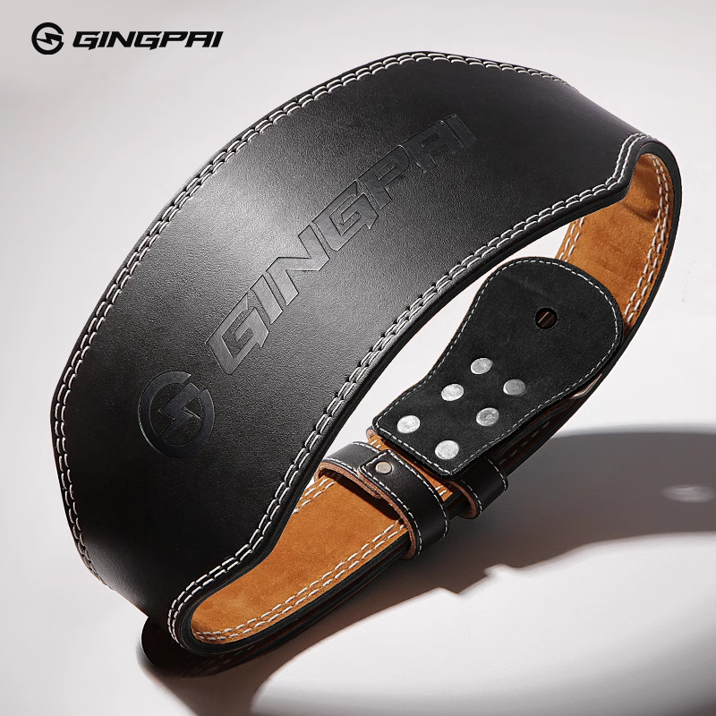 Leather Workout Belt - ウェイトリフティングベルト 幅15cm 男性用 女性用 ジムフィットネス スクワットベルト