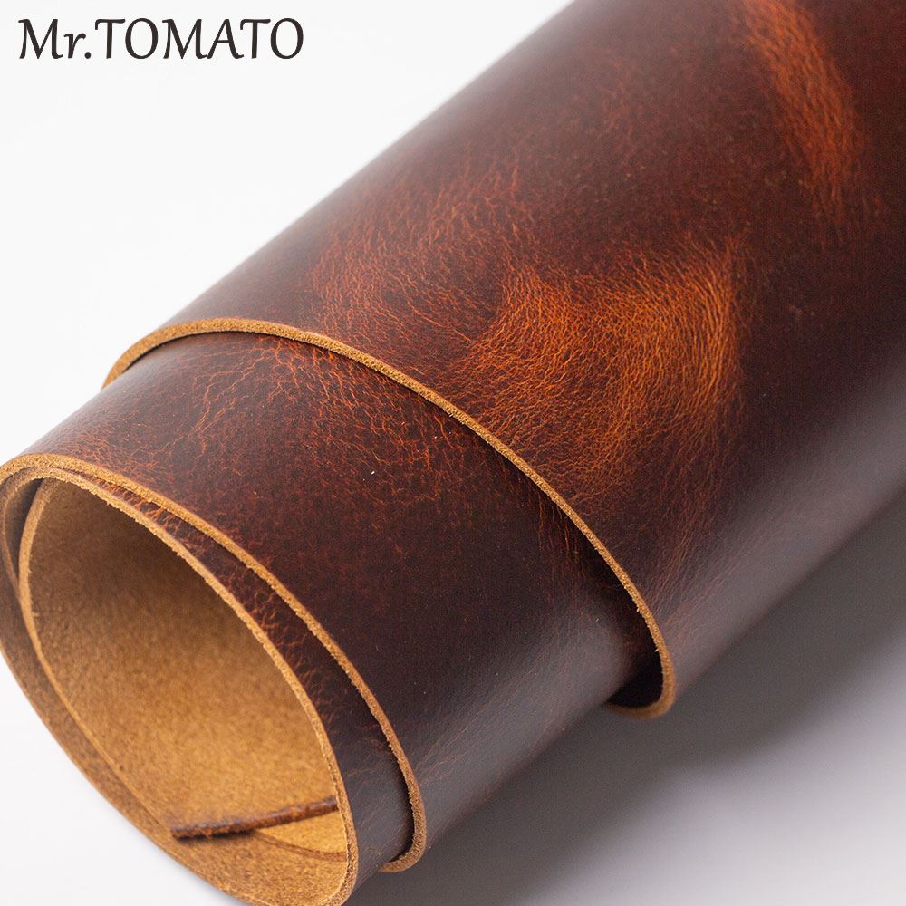 Veg Tan Leather Hide - 牛革 厚手の本革 ワックス加工 ハードファーストレイヤーなめし牛革 ヴィンテージ DIY