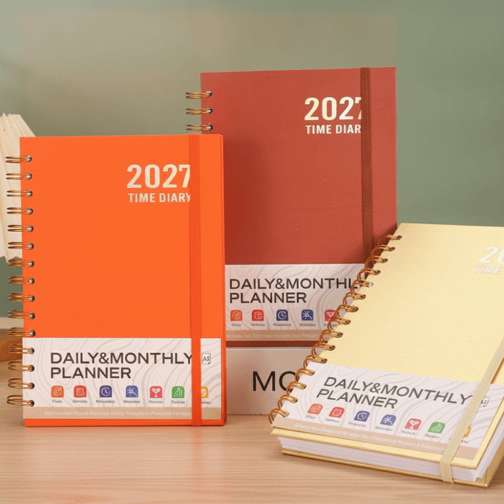 Leatherwork Plans - 新しいA5 2027年スケジュールプランナー 英語 336ページ デイリーノートパッド 厚紙
