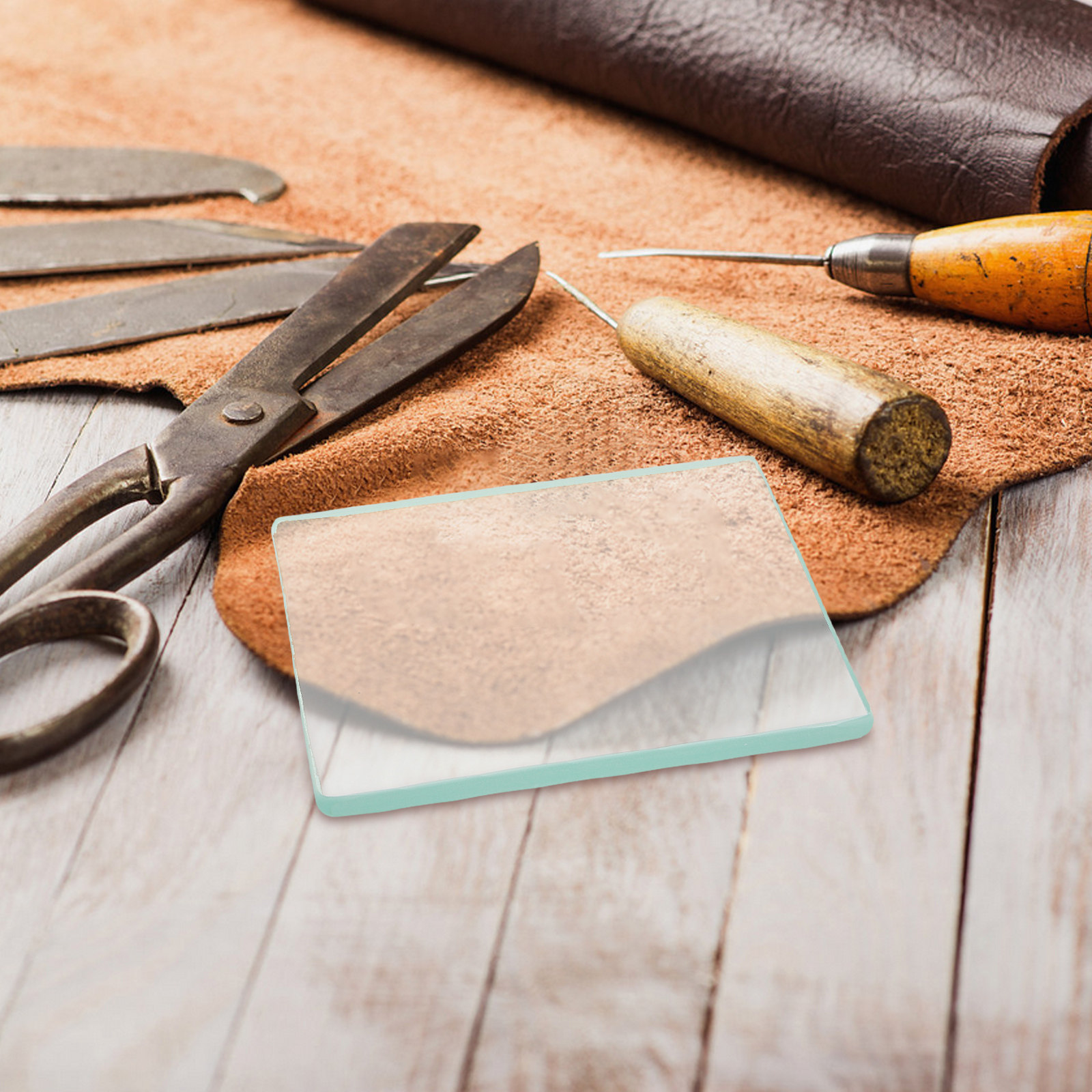 強化ガラス製スムースバック研磨プレート、丸みを帯びたエッジ研 - Leatherworker Block のレビューと価格