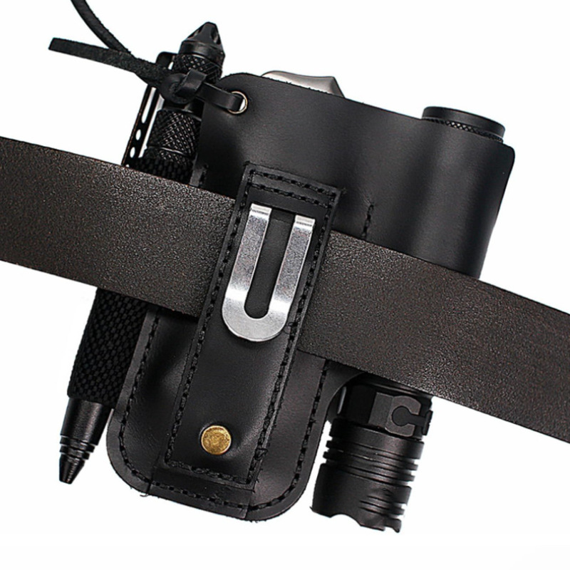 EDCレザー懐中電灯ツールホルスター多機能アウトドアタクティ - Leather Workshop のレビューと価格