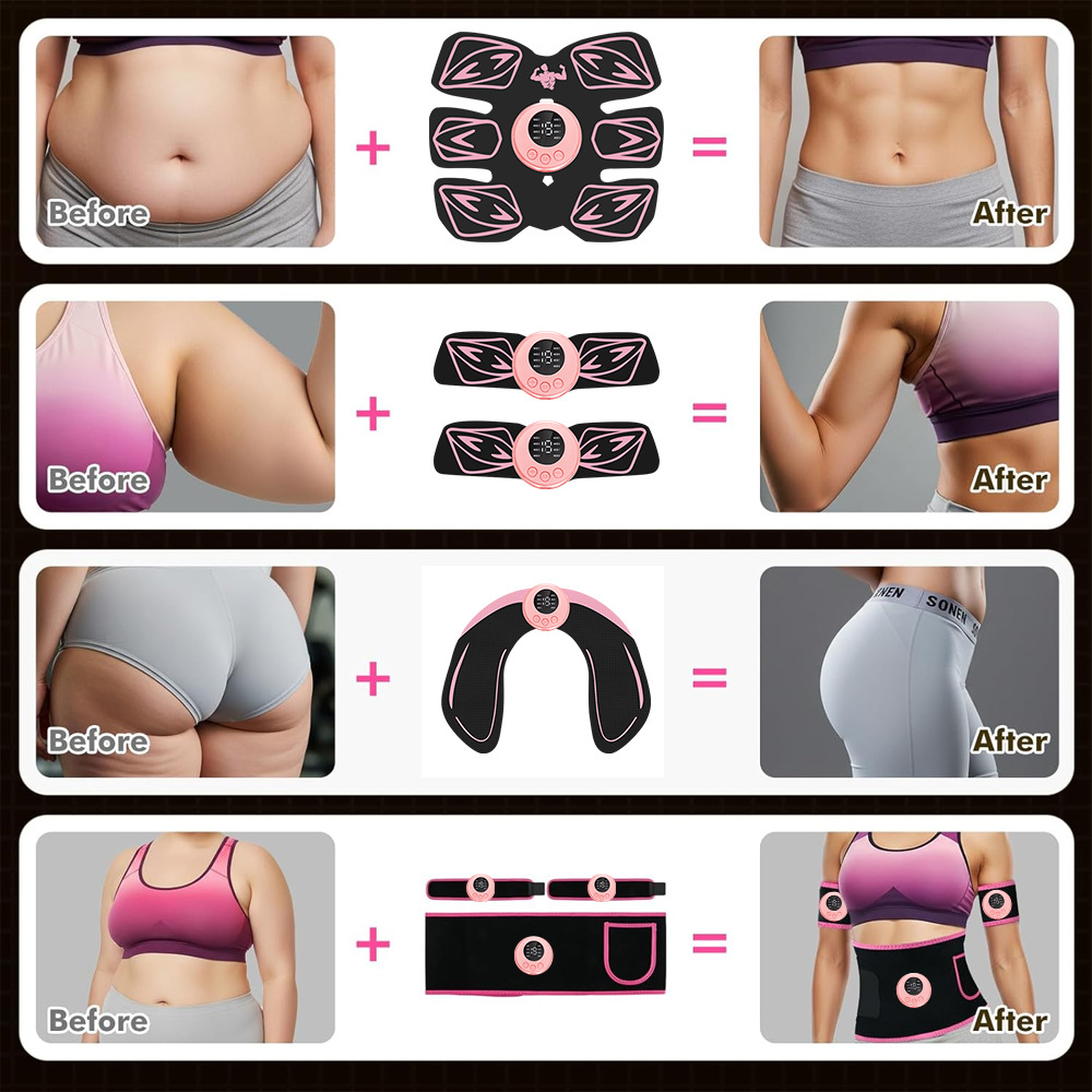 EMS 筋肉刺激装置 - 腹筋トレーナー 腹筋トーニングベル - Leather Workout Belt のレビューと価格