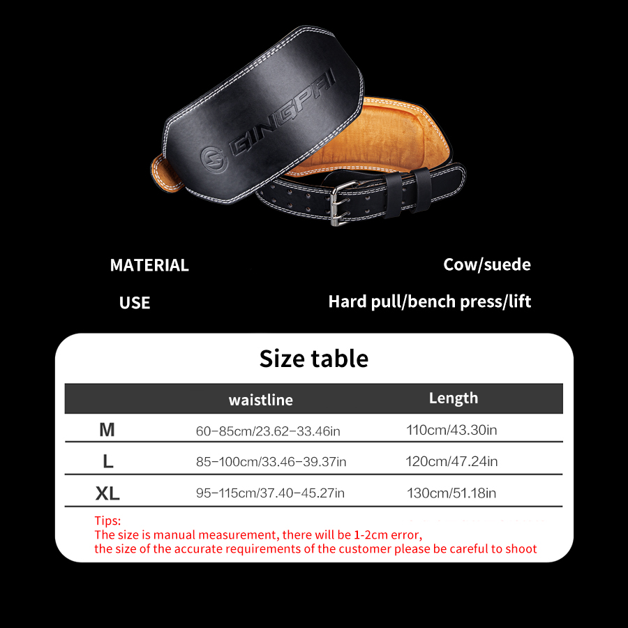 ウェイトリフティングベルト 幅15cm 男性用 女性用 ジム - Leather Workout Belt のレビューと価格