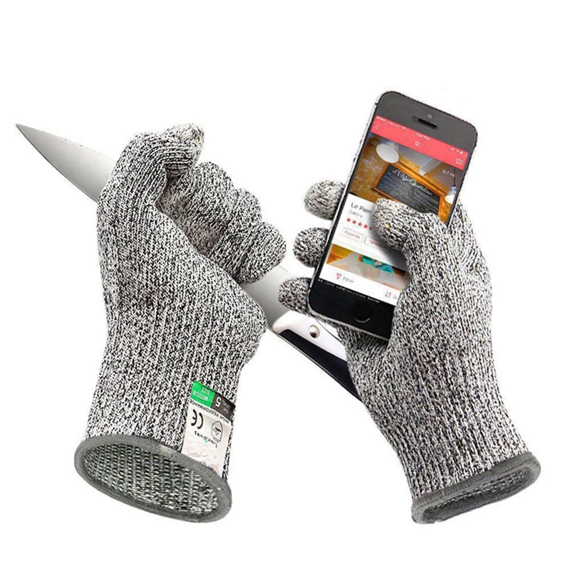 耐切創レベル5、3本のタッチスクリーン対応指付きカット耐性グ - Leveling Leatherworking のレビューと価格