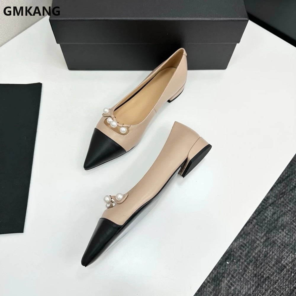 レディース レザー ポインテッドトゥ フラットシューズ パー - Leather Work Heels のレビューと価格