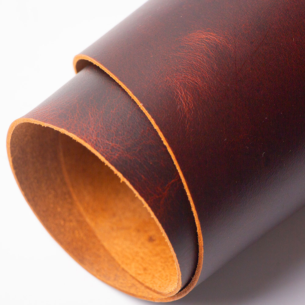 牛革 厚手の本革 ワックス加工 ハードファーストレイヤーなめ - Veg Tan Leather Hide のレビューと価格