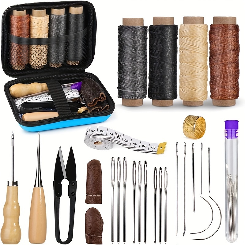 革製品縫製キット、革製品修理キット（太目針とワックス糸付き） - Leatherwork Needles のレビューと価格