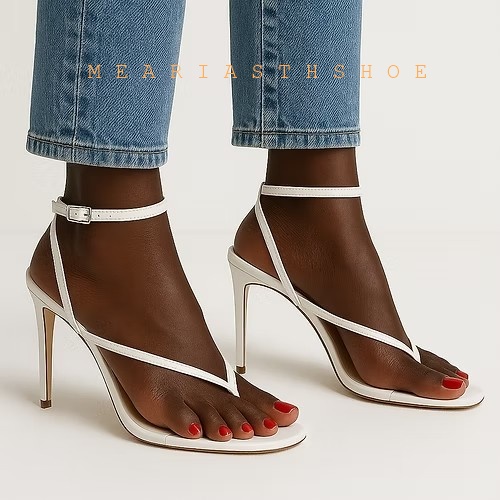 ベージュブラッククロスストラップフリップフロップグラディエー - Leather Work Heels のレビューと価格