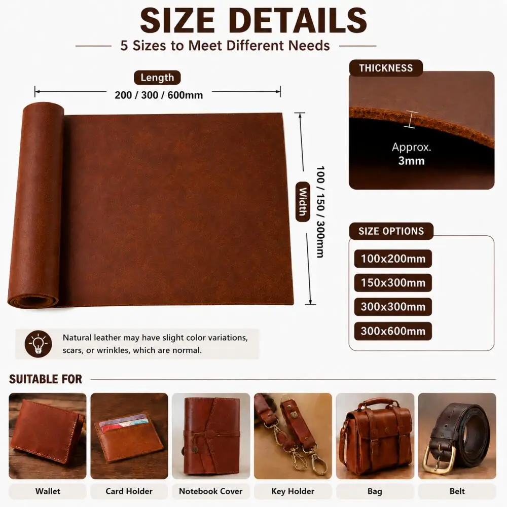 1枚のベジタブルタン加工牛革シート、フルグレインナチュラルマ - Veg Tan Leather Hide のレビューと価格